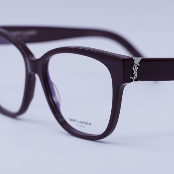 🕶️ New Saint Laurent SLM33 006 Eyeglasses - Burgundy Frame 53mm - Picture 5 of 12